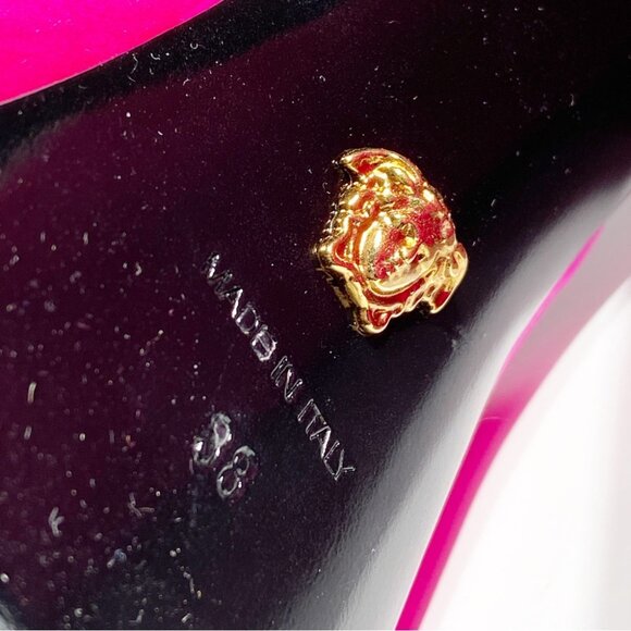 NWT VERSACE Medusa Aevitas Satin Single Platform Pumps Size 38 - Picture 7 of 9